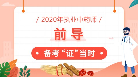 2020年执业中药师--前导